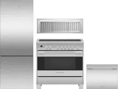 4 Piece Package Includes Refrigerator, Range, Hood And Dishwasher